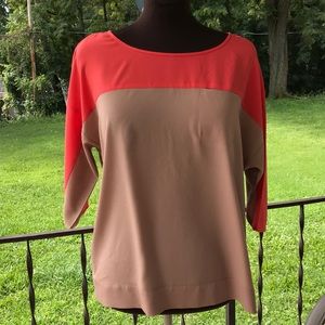 Ann Taylor loft tunic. Coral taupe 3/4 sleeve.